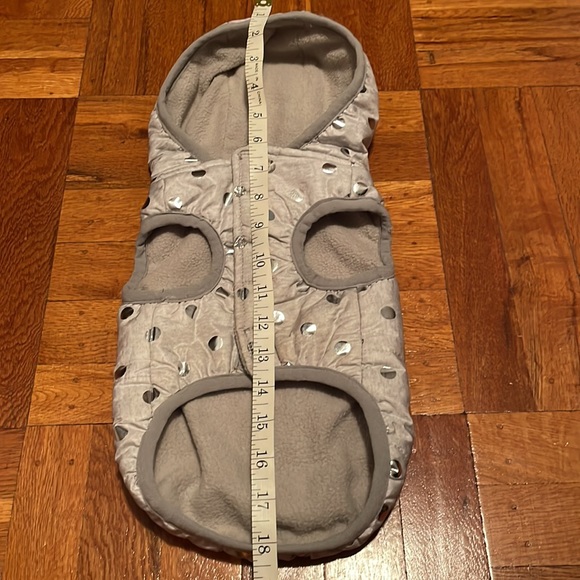 Dog Coat-Grey with silver Polka Dots-Size Small - Picture 8 of 15